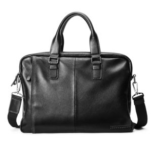 2019 New Natural Cowskin 100% Genuine Leather Men’s Briefcase Fashion Large Capacity Business bag Black Male Shoulder Laptop Bag