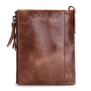 CONTACT’S HOT Genuine Crazy Horse Cowhide Leather Men Wallet Short Coin Purse Small Vintage Wallets Brand High Quality Designer