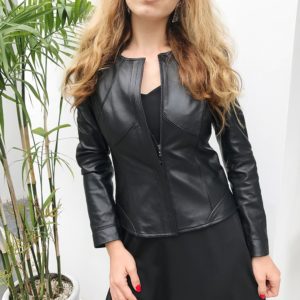EIFURKOP 100% Genuine Leather Jacket Women Slim Real Sheepskin Leather Coat Zipper