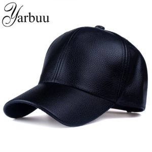 [YARBUU] CAP 2017 new Hot and winter PU Leather Baseball Cap Biker Trucker snapback Hats For Men women caps free shipping