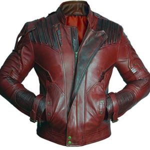 Guardians of the Galaxy 2 Star Lord Chris Pratt Maroon Real Leather Jacket