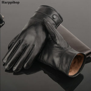2018 leather gloves,Genuine Leather,Black,brown color,leather gloves men ,leather winter gloves warm,brand mittens